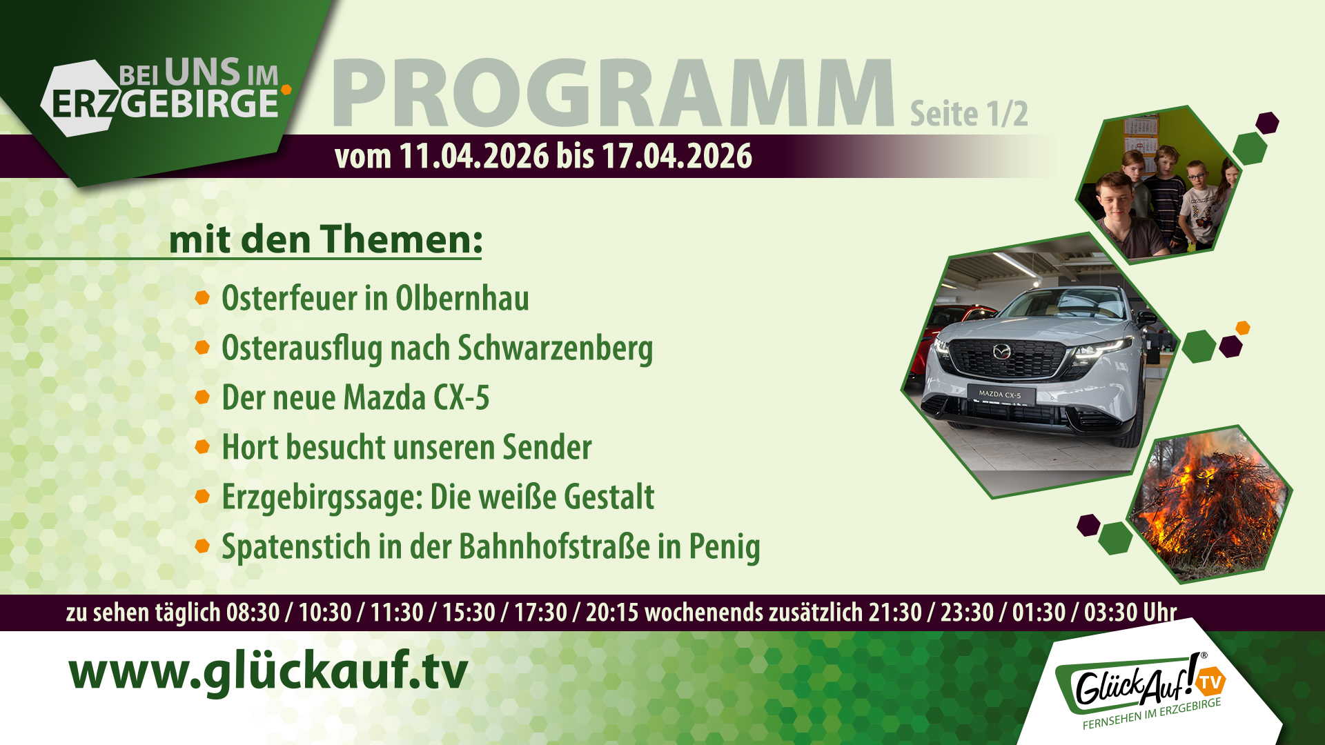 Bei uns im Erzgebirge für die 16. Kalenderwoche vom 11. April bis 17. April 2026 Bei uns im Erzgebirge für die 16. Kalenderwoche vom 11. April bis 17. April 2026
